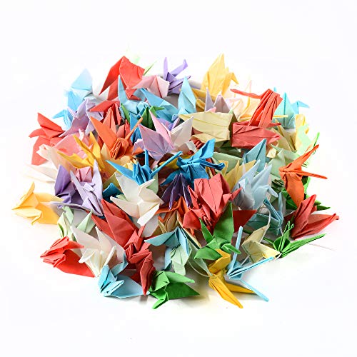 RayLineDo® 100 Stück DIY handgefertigte Papierkran Origami-Papier mit 70 m Kristallschnur von RAYLINE-DO