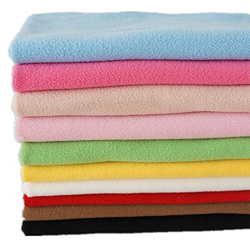 RayLineDo 10 STÜCKE 50 * 50 cm Einfarbig Gestrickte Polar Fleece Stoff Anti Pille Stoff Patchwork Polyester Plüsch Fleece Tuch Für DIY Nähen Handgemachte Puppen von RayLineDo