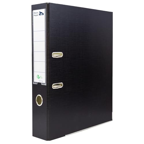 Raylu Paper Ordner mit Ringen, Ordner mit Rückenbreite 75 mm, 2-Ringordner mit weichem Öffnungshebel und personalisierbarem Kartenfach, Schwarz Raylu Paper Ordner mit Ringen, Ordner mit Rückenbreite 75 mm, 2-Ringordner mit weichem Öffnungshebel und personalisierbarem Kartenfach, Schwarz von RAYLU PAPER