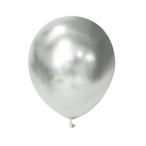 RAYSOONER Perlsilberner Luftballon, 25,4 cm, für Mottoparty-Dekoration, 100 Stück von RAYSOONER