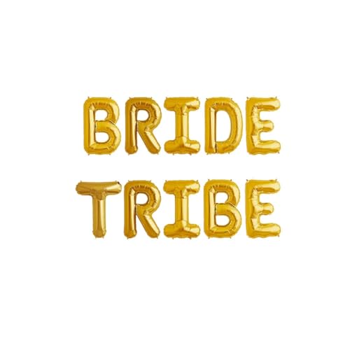 Bride Tribe Banner Ballon Wimpelkette Dekoration 16cm Buchstaben Folie Gold Luftgefüllt von RB INTERNATIONAL