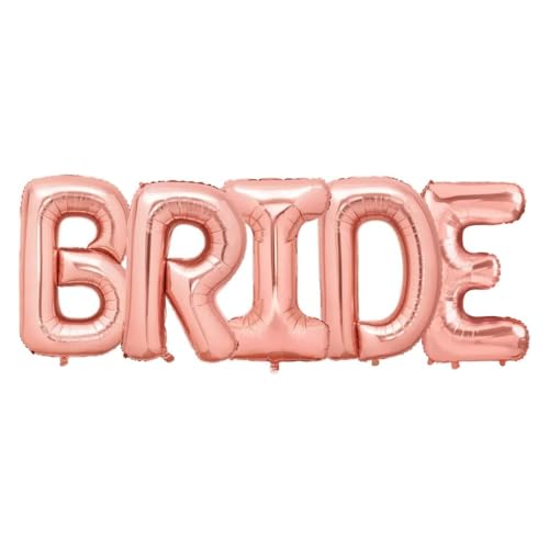 RB INTERNATIONAL Bride Gold Buchstaben Dekorationen - Perfekt für Brautpartys, Verlobungsfeiern, Junggesellinnenabschiede, Jubiläen, 40,6 cm Mylar-Folie, Alphabet, Gold, Silber, Roségold Luftballons von RB INTERNATIONAL