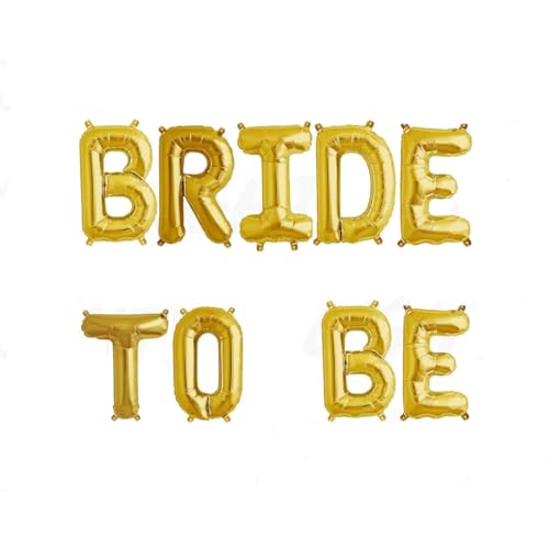 RB INTERNATIONAL Bride-to-Be Glänzende 40.6 cm Folienbuchstaben Luftballons Alphabet Banner Dekoration Set für Hochzeit Junggesellinnenabschied Junggesellinnenabschied Brautparty Gold Silber Roségold von RB INTERNATIONAL