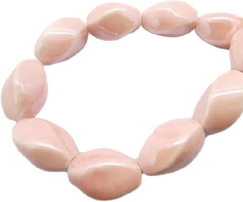 Keramische lose Perlen, 30 Stück 17 * 11mm Porzellan Perlen in Alien-Form Keramische Perlen für Schmuckherstellung Halsketten Armbänder Lose Spacerperlen Charms Handwerk machen(Pink) von RBSN