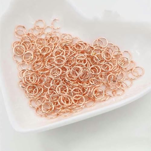 200 Stück 3/4/5/6/7/8/10 mm Metall-DIY-Schmuckzubehör, geschlossene/offene Einzelschleifen-Binderinge und Spaltringe für die Schmuckherstellung, Roségold, geschlossen, 8 mm von RCIDOS