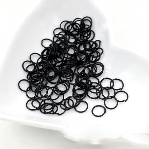 200 Stück 3/4/5/6/7/8/10 mm Metall-DIY-Schmuckzubehör, geschlossene/offene Einzelschleifen-Binderinge und Spaltringe für die Schmuckherstellung, schwarz, geschlossen, 3 mm von RCIDOS