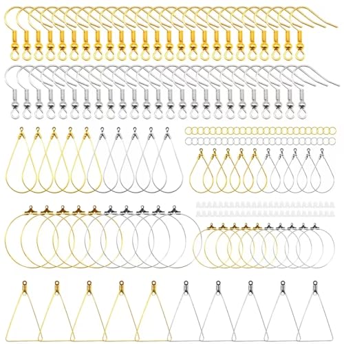 200 Stück Ohrring Craft Set Für Diy Ohrringe Dreieckige Und Ohrhaken Tropfenform Creolen Runde Kunststoff Ohrstöpsel Draht Creolen Für Schmuckherstellung von RCIDOS