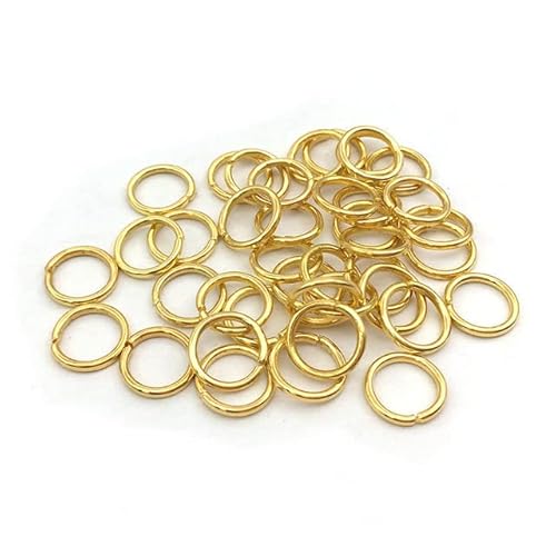 50-200 Stück/Lot 4 5 6 8 10 mm Biegeringe Spaltringe Verbinder für DIY-Schmuckherstellung Zubehör Großhandelsbedarf-Gold, 10 mm x 200 Stück von RCIDOS