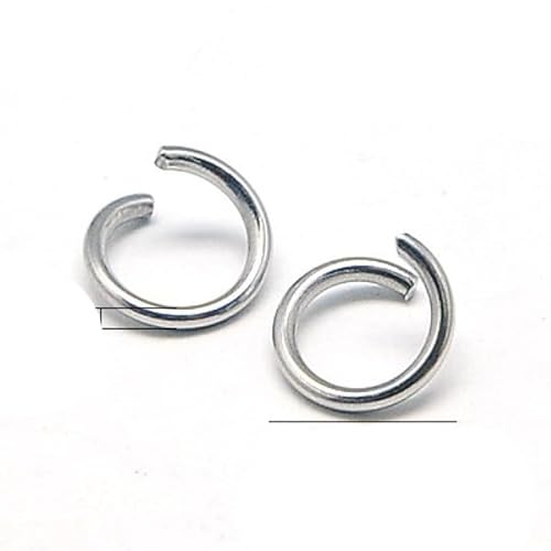 Offene Biegeringe aus 304 Edelstahl, Metallverbinder für DIY-Schmuckherstellung, Zubehör, Großhandelsbedarf, Stahl, 6 x 0,8 mm, 348 Stück von RCIDOS