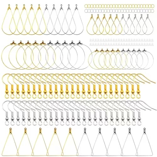 200 Stück Ohrringe Selber Machen Set Für Diy Ohrringe Dreieckige Und Ohrhaken Tropfenform Creolen Runde Kunststoff Ohrstöpsel Draht Creolen Für Diy Schmuckherstellung von RCIDOS