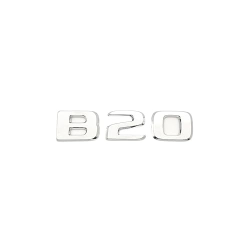 RCTGPGJAC Kompatibel for Mercedes Benz Brabus C W203 W204 W205 Coupe Kofferraumabzeichen Logo Sticke Buchstaben B20 B30 D30 450 650 ABS Emblem Chrom Silber(B20) von RCTGPGJAC