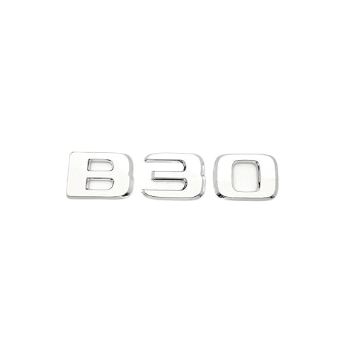 RCTGPGJAC Kompatibel for Mercedes Benz Brabus C W203 W204 W205 Coupe Kofferraumabzeichen Logo Sticke Buchstaben B20 B30 D30 450 650 ABS Emblem Chrom Silber(B30) von RCTGPGJAC