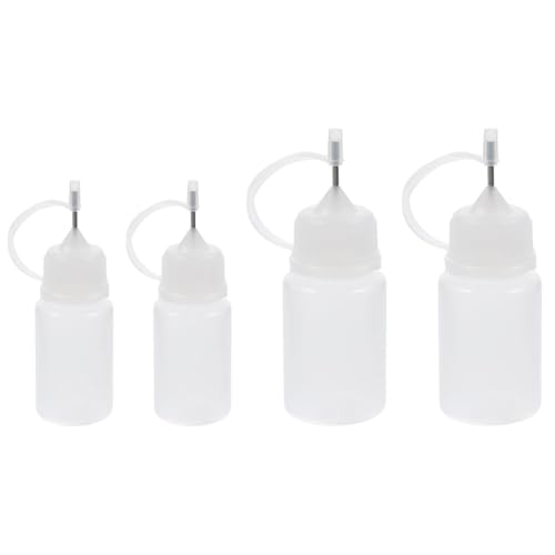 RDNKVB 4pcs Nadelflasche Klein Nadelflaschen Leere Flüssigkeit Dosierflasche Applikator Flasche Dosierflaschen mit Dosierspitze für Die Anwendung Von Genauen Mengen an Leim DIY Quilten Handwerk von RDNKVB