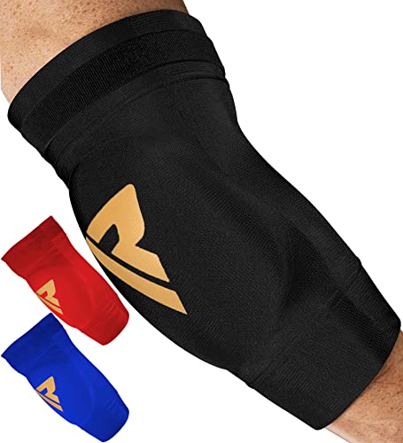 RDX Ellbogenschoner Kampfsport, Ellenbogenschutz MMA Muay Thai, Ellenbogenschützer Thaiboxen Ellbogenschützer Handball Volleyball Ellbogenschutz Boxen Training Gepolstert Ellbogenbandagen Elbow Guard von RDX