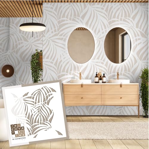 RE-COVERTILES - Schablonen zum Malen und Dekorieren | Flexibel, Waschbar und Wiederverwendbar | für Wände, Böden und Möbel | 60x60 cm von RE-COVERTILES