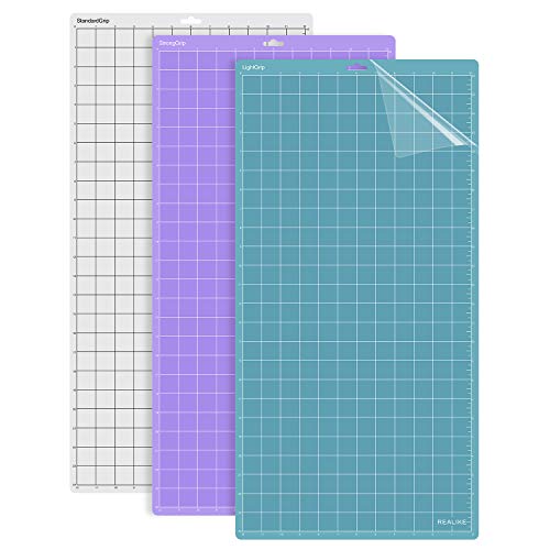 REALIKE 12x24 Cutting Mat for Silhouette Cameo 4/3/2/1(3 Mats - StandardGrip, LightGrip, StrongGrip), Variety Adhesive Cricket Cut Mats Replacement Accessories for Silhouette Cameo von REALIKE