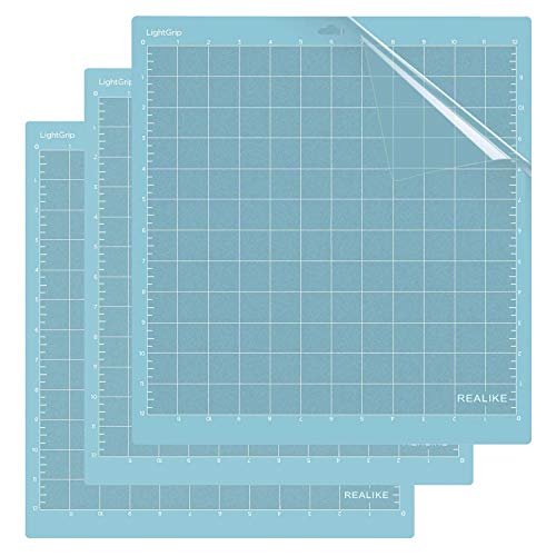 REALIKE LeichteGrip Schneidematte für Explore One/Air/Air2/Maker,12x12 Zoll30.48cm X30.48cm3er-Pack Klebstoff klebrig Schneidematte Flexibler rutschfester Ersatz Vinyl Schneidematte zum Basteln von REALIKE