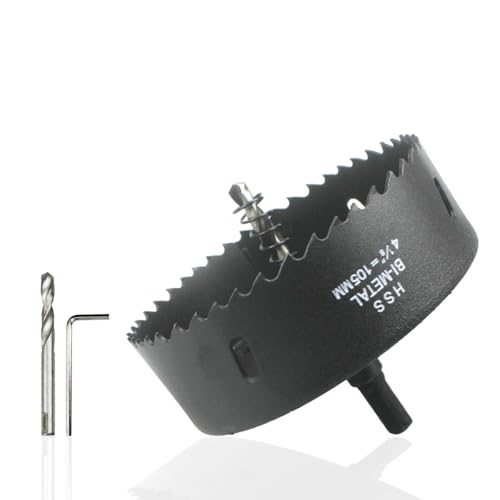 Bi-Metall Lochsäge 105mm von REAWI - Für Holz, Metall, Kunststoff, Trockenbau & weiche Metalle, inkl. Pilotbohrer - Ideal für Heimwerker Bi-Metall Lochsäge 105mm von REAWI - Für Holz, Metall, Kunststoff, Trockenbau & weiche Metalle, inkl. Pilotbohrer - Ideal für Heimwerker von REAWI