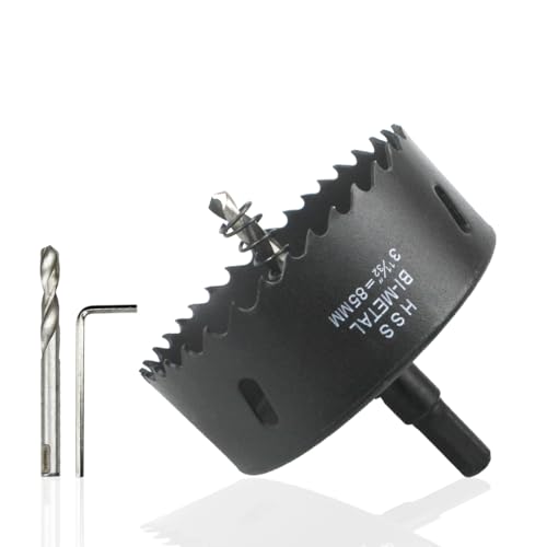 Bi-Metall Lochsäge 85mm von REAWI - Für Holz, Metall, Kunststoff, Trockenbau & weiche Metalle, inkl. Pilotbohrer - Ideal für Heimwerker Bi-Metall Lochsäge 85mm von REAWI - Für Holz, Metall, Kunststoff, Trockenbau & weiche Metalle, inkl. Pilotbohrer - Ideal für Heimwerker von REAWI