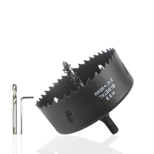 Bi-Metall Lochsäge 95mm von REAWI - Für Holz, Metall, Kunststoff, Trockenbau & weiche Metalle, inkl. Pilotbohrer - Ideal für Heimwerker Bi-Metall Lochsäge 95mm von REAWI - Für Holz, Metall, Kunststoff, Trockenbau & weiche Metalle, inkl. Pilotbohrer - Ideal für Heimwerker von REAWI