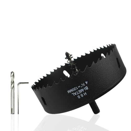 Lochsägen 120mm, REAWI HSS Bi-Metall Lochsägen, Und Schnelles Schneiden Von Holzplatten Kunststoffe Gipsplatten Und Weiche Metalle Lochsägensatz, Mit Dreiecksschaft-Adapter Lochsägen 120mm, REAWI HSS Bi-Metall Lochsägen, Und Schnelles Schneiden Von Holzplatten Kunststoffe Gipsplatten Und Weiche Metalle Lochsägensatz, Mit Dreiecksschaft-Adapter von REAWI