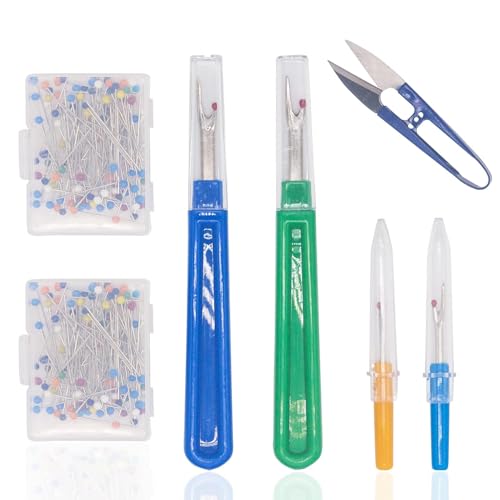 4 Stück Nähen Nahttrenner, Seam Ripper and Thread Remover KitProfessional Groß & Klein Fadentrenner mit Schutzhülle zum Öffnen von Nähten und Säumen,100 Stück Stecknadeln 4 Stück Nähen Nahttrenner, Seam Ripper and Thread Remover KitProfessional Groß & Klein Fadentrenner mit Schutzhülle zum Öffnen von Nähten und Säumen,100 Stück Stecknadeln von REBECASKYENS
