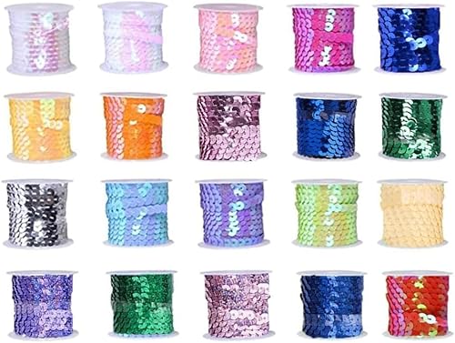 21 Stück Pailletten Bänder,Paillettenrolle Paillettenband Glitzer, Flache Glitzerband Borten Paillettenborte Für Diy Handwerk Nähen Schmuck Machen Basteln Kleid Dekorieren 21 Stück Pailletten Bänder,Paillettenrolle Paillettenband Glitzer, Flache Glitzerband Borten Paillettenborte Für Diy Handwerk Nähen Schmuck Machen Basteln Kleid Dekorieren von REBECCAGIBSON
