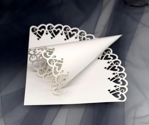 10/20 Stück weiße lasergeschnittene hohle Schmetterlings-Konfetti-Kegel-Blumenröhre DIY-Kunsthandwerk für Papierblütenblätter, Süßigkeiten platziert, Hochzeitszubehör, 1–10 Stück von REDAEL