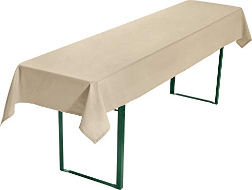 REDBEST Biertisch-Tischdecke, Biertisch-Auflage, Tischdecke Bierzeltgarnitur, Bierbanktischdecke beige Größe 110x260 cm - strapazierstark und langlebig von REDBEST