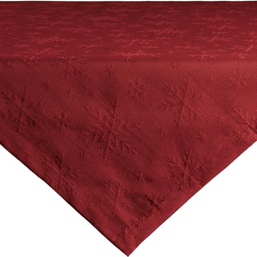 REDBEST Mitteldecke Snowflake bügelleicht rot Größe 80x80 cm von REDBEST