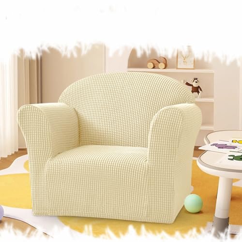 REDEXI Kinder Sofa Überzug Waschbar Sofabezug Kleine Karos Couch Überzug Möbelschutz Jacquardstoff Couchbezug Sofaschutz Weicher Stretch Protector ﻿(Beige) von REDEXI