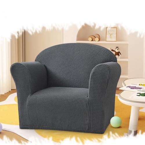 REDEXI Kinder Sofa Überzug Waschbar Sofabezug Kleine Karos Couch Überzug Möbelschutz Jacquardstoff Couchbezug Sofaschutz Weicher Stretch Protector ﻿(Dark Grey) von REDEXI