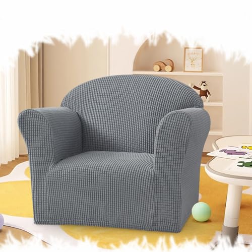 REDEXI Kinder Sofa Überzug Waschbar Sofabezug Kleine Karos Couch Überzug Möbelschutz Jacquardstoff Couchbezug Sofaschutz Weicher Stretch Protector ﻿(Light Grey) von REDEXI