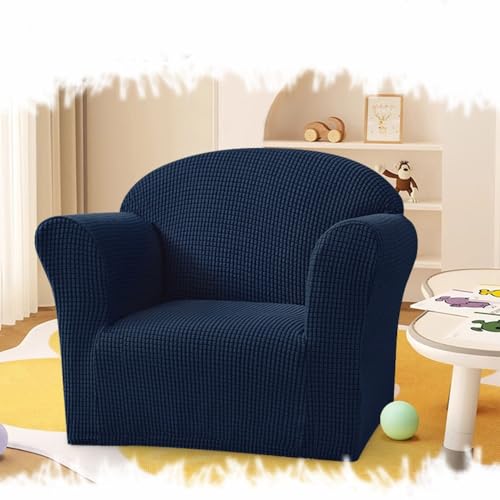 REDEXI Kinder Sofa Überzug Waschbar Sofabezug Kleine Karos Couch Überzug Möbelschutz Jacquardstoff Couchbezug Sofaschutz Weicher Stretch Protector ﻿(Navy Blue) von REDEXI