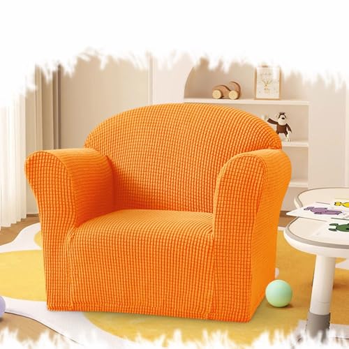 REDEXI Kinder Sofa Überzug Waschbar Sofabezug Kleine Karos Couch Überzug Möbelschutz Jacquardstoff Couchbezug Sofaschutz Weicher Stretch Protector ﻿(Orange) von REDEXI