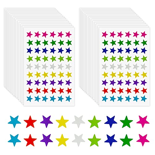 1620 Stück Sternaufkleber, 9 Farben Sternaufkleber für Belohnungstabelle, kleine Foliensternaufkleber für Kinder, glänzende goldene Sternaufkleber für DIY-Karten, Umschläge (1,3 cm) von REEKNOKOL
