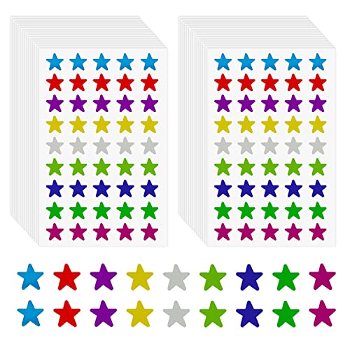 1620 Stück Sternaufkleber, 9 Farben Sternaufkleber für Belohnungstabelle, kleine Foliensternaufkleber für Kinder, glänzende goldene Sternaufkleber für DIY-Karten, Umschläge (1,5 cm) von REEKNOKOL