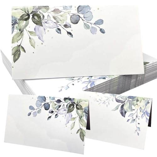 50 Stück Tischkarten, Tischkarten mit Blättern für Tisch, Tischkarten für Hochzeiten, Tischkarten aus Papier, Tischkarten mit Namen, Tischkarten für Hochzeiten, Tischkarten für Geburtstage von REEKNOKOL