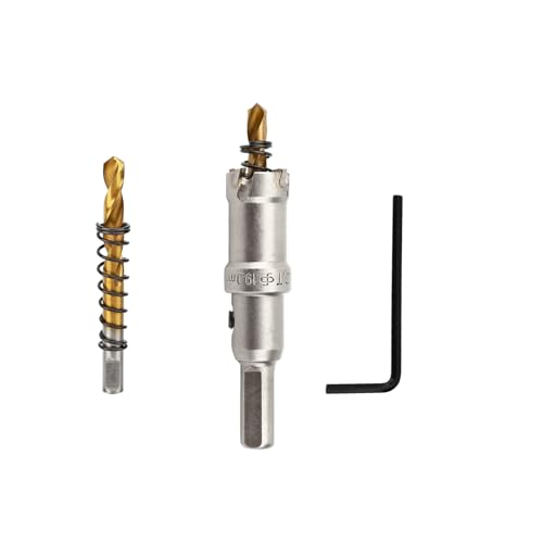 REETAI-FOUR TCT-Lochsägen-Set, Wolframkarbidbestückt, 1,9 cm (3/4 Zoll), mit titanbeschichtetem Zentrierbohrer für Metall, Edelstahl, Eisen (19 mm) von REETAI-FOUR