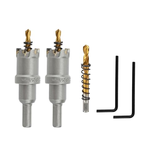 REETAI-FOUR TCT-Lochsägen-Set, Wolframkarbidbestückt, 2,5 cm, 2,5 cm Lochsägenbohrer mit titanbeschichtetem Zentrierbohrer für Metall, Edelstahl, Eisen (25 mm-2 Stück) von REETAI-FOUR