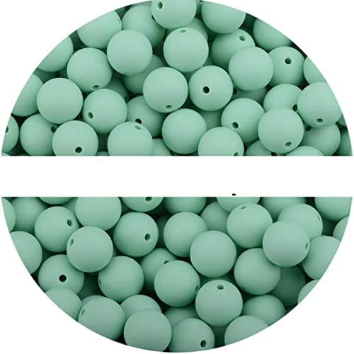 Silikonperlen 12mm 50pcs/lot für die Schmuckherstellung DIY Crafts Making-mint von REFROMAX