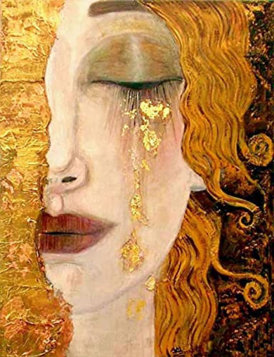 REGSDFQ DIY 5d Diamant Malerei Kits FüR Erwachsene Kristall Kreuzstich Kunst Diamant Stickerei Set DIY 5d Diamond Painting Set Full Groß FüR Heimwand Deko Gustav Klimt goldene Tränen Klimt 40x50cm von REGSDFQ