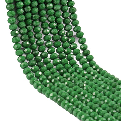 Glasperlen für Armbänder, 3/4/6/8 mm, facettiert, mehrfarbig, rund, lose Perlen für Schmuckherstellung, Armband, Strang, Grün, 4 mm, ca. 135 Stück von REHJJDFD