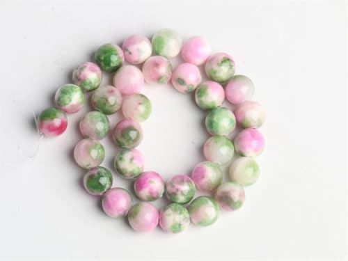 Jade2 Naturstein-Perlen, für Schmuckherstellung, rund, lose Abstandshalter, DIY, Charm-Armbänder, Jade2, ca. 10 mm, 36 Stück von REHJJDFD