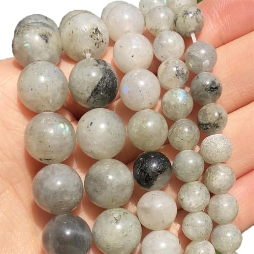 Natürliche Stein-Perlen, lose Abstandshalter-Perlen für Schmuckherstellung, runde Abstandshalter, DIY-Armband, Zubehör, 6 mm (ca. 61 Stück) von REHJJDFD