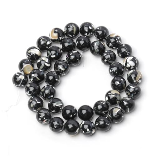 Natürliche Trochus-Steinperlen, rund, lose Abstandshalter-Perlen für Schmuckherstellung, DIY, Armband, Halskette, 38,1 cm, Trochus, Howlith, 5, 4 mm (ca. 92 Stück) von REHJJDFD