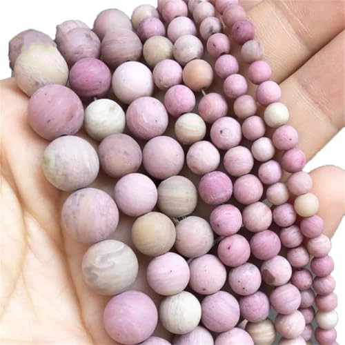 Natürliche matte Steinperlen, lose Abstandshalter-Perlen für Schmuckherstellung, DIY-Armband, Zubehör, 38,1 cm, 4 mm (ca. 91 Stück) von REHJJDFD