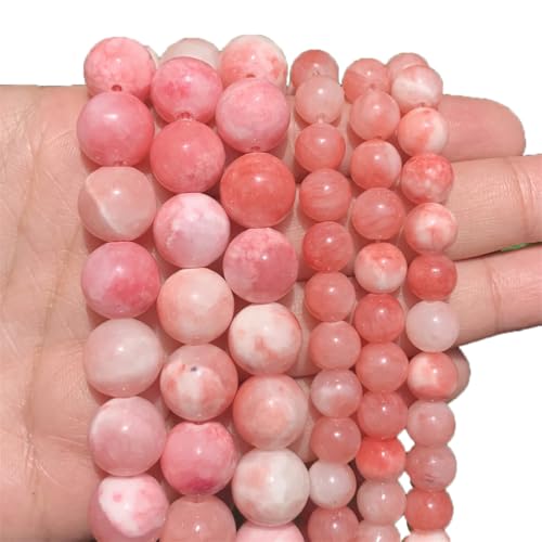 Naturstein-Jade-Perlen für Schmuckherstellung, lose Abstandshalter, runde Perlen, DIY, Halsketten, Armbänder, 38,1 cm, pnnrk, Weiß, 12 mm, 30 Stück von REHJJDFD