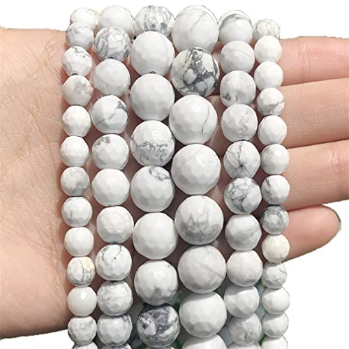 Natursteine, matt-weiße Türkisperlen, röhrenförmig, rund, lose Rocailles-Perlen für Schmuckherstellung, DIY, handgefertigtes Armband, Typ 8, facettiert von REHJJDFD