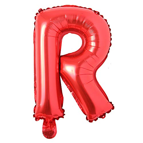 101,6 cm große, rote Helium-Luftballons mit Zahlenbuchstaben, für Geburtstag, Hochzeit, Party, Feier, Dekoration, Luftball (101,6 cm, Rot R) von REIANS